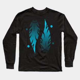 Tribal: Double Blue Leaves Long Sleeve T-Shirt